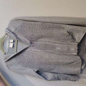 Chicos Zenergy Animal Print Zip-Up Sweater (Chico's Sz 2)